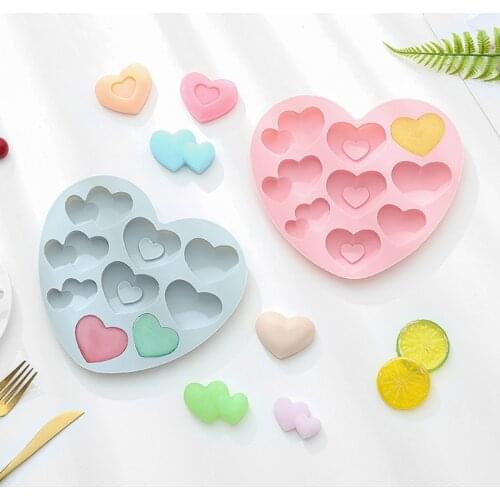 3D Heart Shape Mold Love Chocolate Silicone Mold DIY Candy For Cake Tools Pop Cake Chocolate Candy Baking Kitchen Accessories