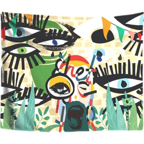 Anime Graffiti Eyelashes Abstract Tapestry Anime Wall Hanging Boho Hippie Wall Tapestry Large tapisserie murale tissus 200*300CM