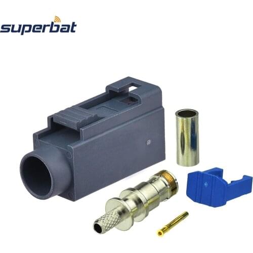 Superbat Car Radio Antenna Connector Fakra G Grey/7031 Remote Control Keyless Entry Crimp for RG316 RG174 LMR100 Cable 10PCS