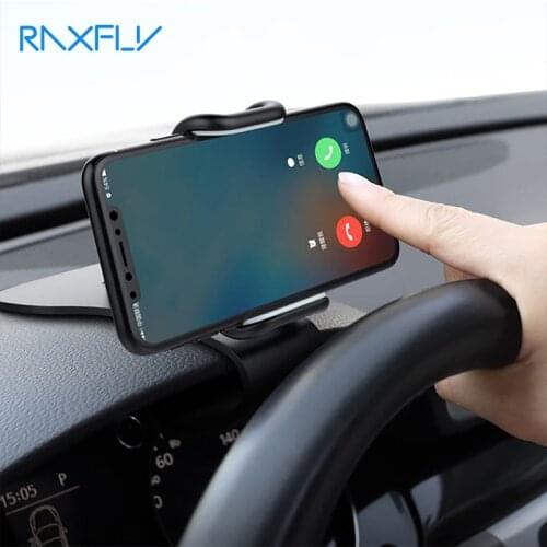 Raxfly Car Phone Holder Dashboard Cell phone support Smartphone Easy Clip Mount Stand GPS Bracket Mobile Phone Holder for phone