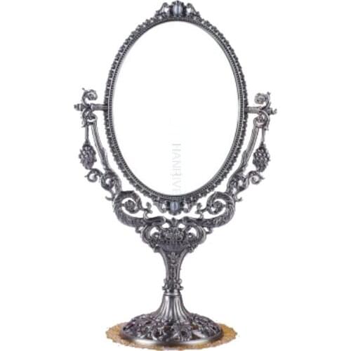 Large HD European makeup mirror desktop retro double princess dressing table top mirror