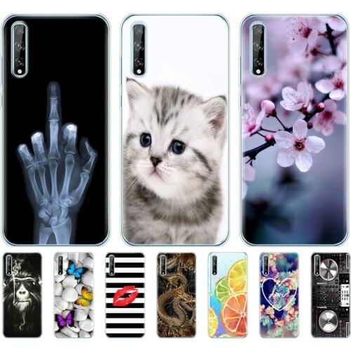 For Huawei Y8P Case 6.3" Soft Silicone Tpu Phone Cover For Huawei y8p 2020 AQM-LX1 Bumper Funda Protective Shell flowers