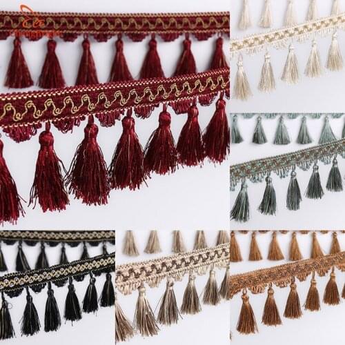 CHENGBRIGHT High Quality 5 Yard 10CM Long Polyester Lace Tassel Flower Window Cloth Lace Wedding Accessories Textile Tassels