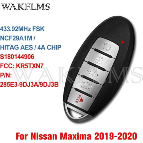 For Nissan Maxima 2019 2020 Proximity Smart Remote Key 433MHz 285E3-9DJ3A/9DJ3B KR5TXN7 S180144906 Without Logo