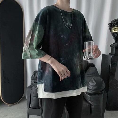 Short-sleeved T-shirt men Harajuku hip-hop street simple letter print couple loose shirt