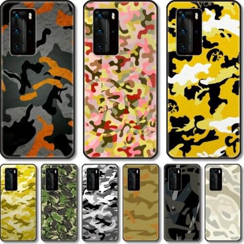 Camouflage Phone Case For Huawei P 40 30 20 10 9 8 Lite E Pro Plus black cell shell