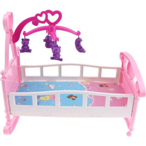 Dollhouse Bed Colorful Baby Doll Cribs Cradle Toys for Mel Chan Baby