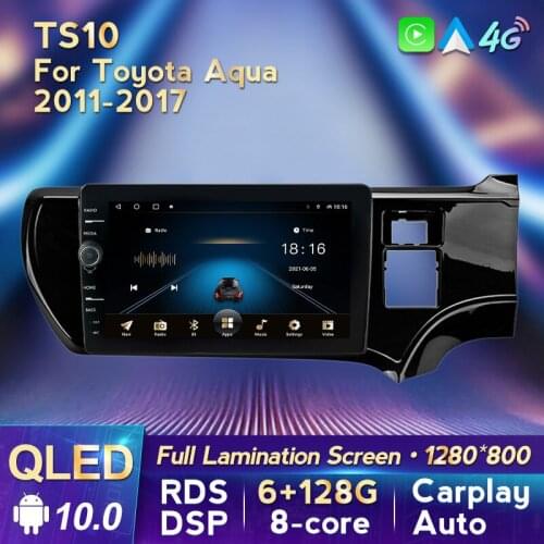 MLOVELIN Carplay DSP Android Auto QLED Screen For Toyota Aqua 2011 - 2017 Right hand driver Car Radio Multimedia Video Player