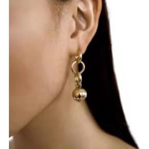 Trendy Earring PVD Gold Finish Hollow Stereoscopic Ball Earring Stainless Steel Tarnish Free Gold Jewelry Wholesale