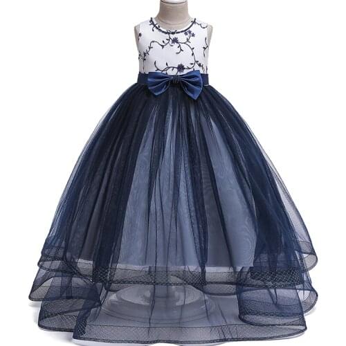 Baby Girl New Year Party Dress Fancy Embroidery Silk Princess Wedding Kids Dresses for Girls Toddler Children Christmas Dress