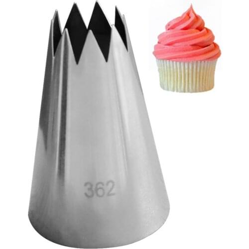 1PCS Large Size Open Star Stainless Steel Icing Piping Nozzles Fondant Cake Decorating Pastry Sets Tools Bakeware 9 Teeth #362