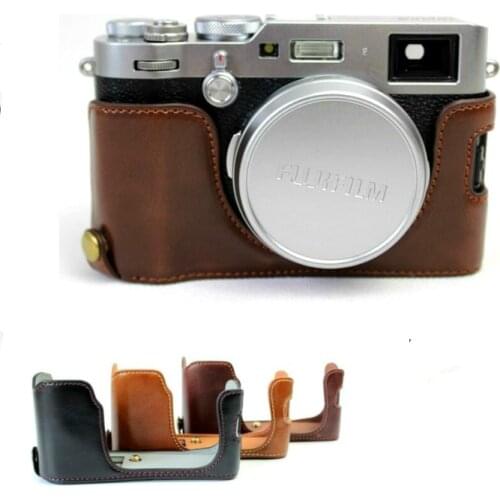 New Pu Leather Camera Case For Fujifilm x100 x100S x100M x100T Camera Half Bag Cover Open Battery Design 3 Color
