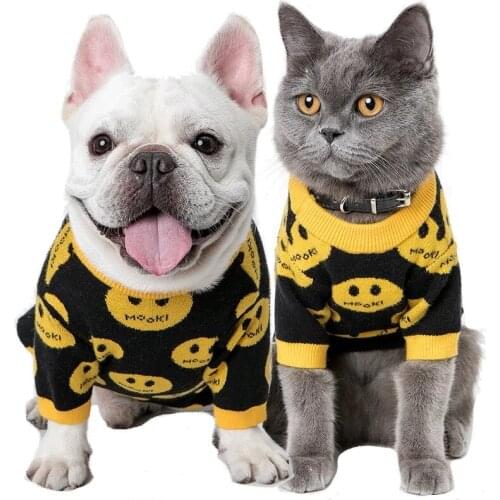Pet Dog Clothes Winter French Bulldog Clothing for Dogs Smile Dog Sweater Pet Coat for Dog Chihuahua Clothes Pug Ropa Perro