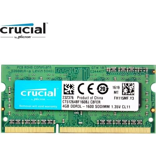 Crucial RAM SO DIMM DDR3 DDR3L 8GB 4GB 1333MHZ 1066MHz 1600 SODIMM 8 GB 12800S 1.35V for laptop notebook memory
