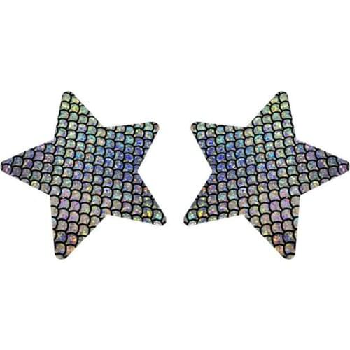 Multicolor Scale Star Nipple Cove Stickers Sexy Polyester Nipple Bra Intimates Accessories 5 pair/lot Breast Protectors NCW142