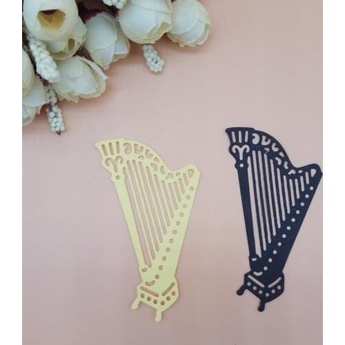 Harp Misic concert instrument Cutting Dies Scrapbooking Dies Metal Embossing Stamps and die for Card Making DIY