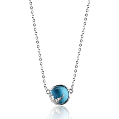 Mermaid Foam Necklace Blue Mermaid Necklace Clavicle Chain Korean Short Clavicle Chain Simple Temperament