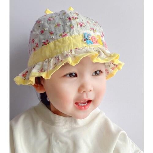 Cute Floral Baby Fisherman Hat Summer Thin Hat Soft Baby Girl Hat Kerchief Spring Baby Toddler Newborn Kerchief Sun Visor Cap