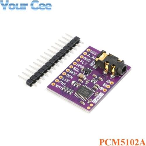 Interface I2S PCM5102A Decoder Stereo DAC Module Audio Digital Converter PCM5102 PLL Voice Module with 3.5mm Headphone Holder