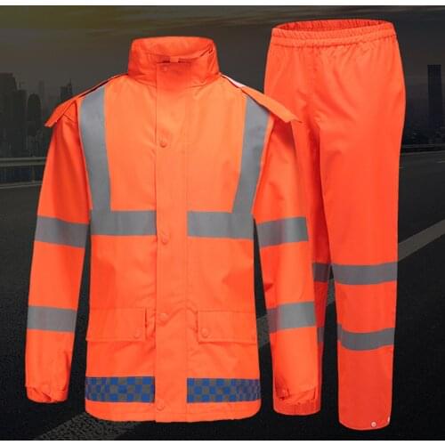Reflective Cloth Highlight Waterproof Safety Rain Coat Night Worker Traffic Security High Visibility