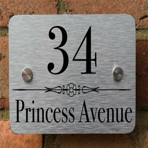 4 Styles House Aluminium Composite Sign Plaques Door Number Sign Personalised Plate 2 Size