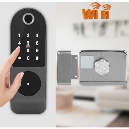 Smart WIFI Door Lock Fingerprint Password IC Card Key Mobile APP Unlock Wireless Digital Gate Lock Access Control
