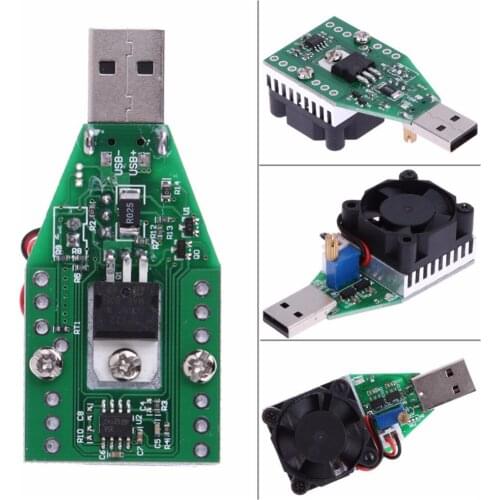 15W USB Load Resistor DC 3.7-13V Adjustable Constant Current Electronic Load Discharger Battery Capacity Charging Treasure Tool
