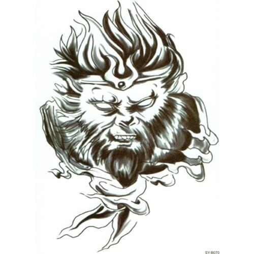 Monkey god Waterproof Temporary Tattoo Stickers Monkey King Design Body Arts flash tattoo for Man Woman henna tattoos
