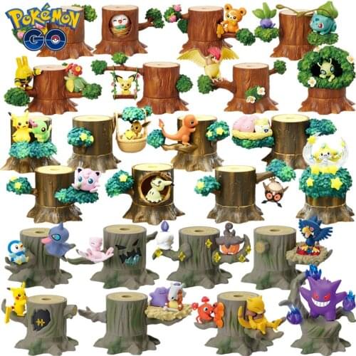 Pokemon AnimeToys Blind Box Mystery Box Forest Tree Jenga House Pikachu Gengar Jirachi Pidgeot Birthday Gift for Children
