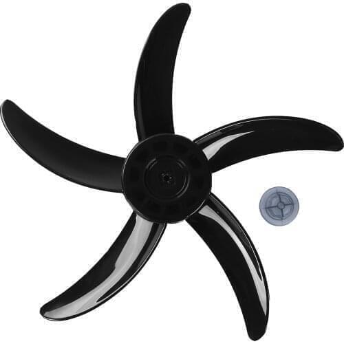1 Durable Plastic Vent Blades Household 5 Leaves Fan Impeller with Nut Cover General Accessories for 20 Inch Stand/Table Fanner