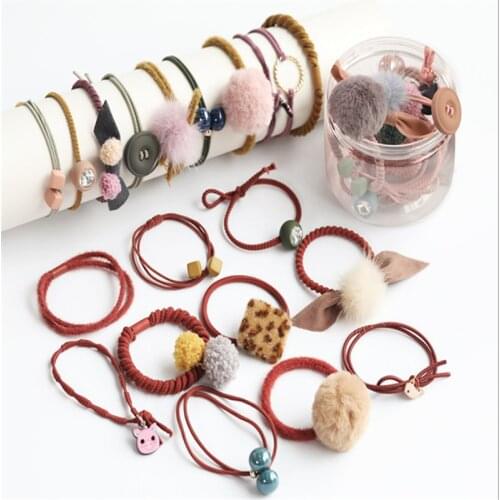 10Pcs/Set Hair Accessories Gift Nylon Rubber Band Elastic Hair Rope Headband Women Ponytail Holder Bands Kids Ornaments