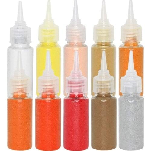 10pcs Assorted Colors DIY Bottle Color Sand Kit Craft/Terrarium Sand Art Sand Painting Sand Drawing Toy for Kids - Yellows