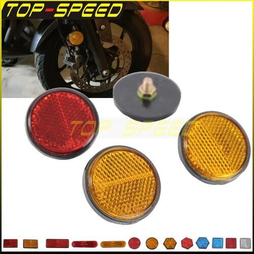 2x 2" Front Frok Leg Safety Reflector Sticker Bolt Screw Mount Tail License Number Plate Warning Reflective Tape for Cafe Racer