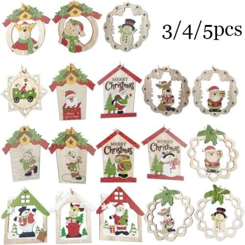 3/4/5pcs Christmas Tree Pendant Xmas Decoration Christmas Pendant Illuminate Snowman Elk