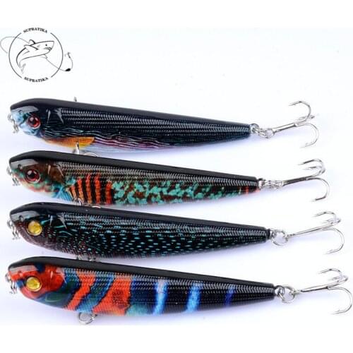 4Pcs/Lot 8.5cm/9.6g TopWater Pencil Fishing Baits Lure Lifelike Floating Minnow Artificial Hard Pesca Isca Wobblers For Fishing