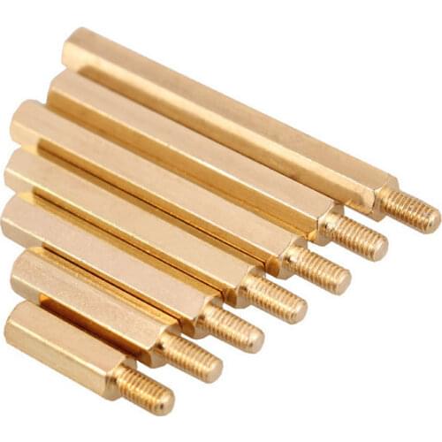 50 pcs M4 Series M4*L+E(6mm) Brass Copper M4 Hex Column Standoff Support Spacer Pillar PCB Board Male to Female