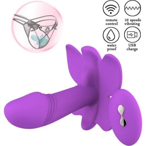 Butterfly Remote Control Dildo Vibrator Panty Wearable Women G Spot Clit Stimulating Panties Vibrators Adult Sex Toys
