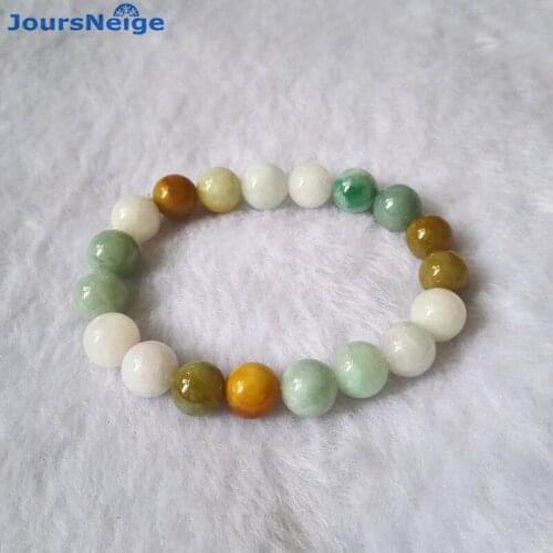 Wholesale Fine Three Color Natural Stone Bracelets Round Beads Hand String Lucky for Women Men Fashion Simple Stone Jewelry