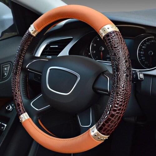 GLCC 38cm Microfiber leather Steering Wheel Cover Breathable Design Auto Car Styling Car Interior Accessories