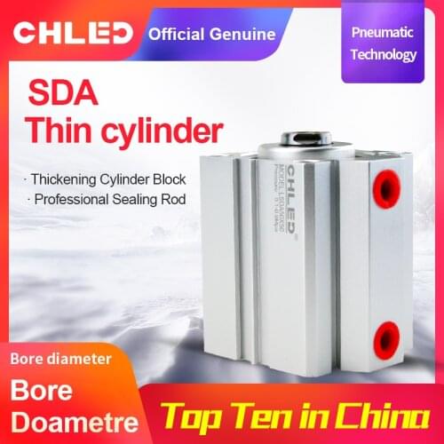 Chled Pneumatic Cylinder SDA Type 12/16/20/25/32/40/50/63mm Bore 5/10/15/20/25/30/35/40/45/50mm Stroke Pneumatic Air Cylinder