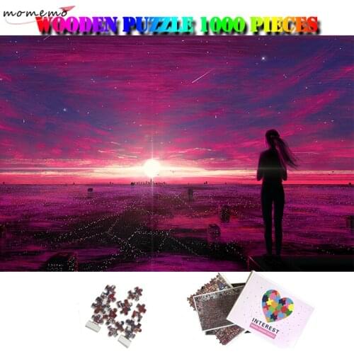 MOMEMO Overlook Wooden Customized 1000 Pieces Puzzle Adults Personality High Definition Puzzle Beautiful Painting Puzzles Toys