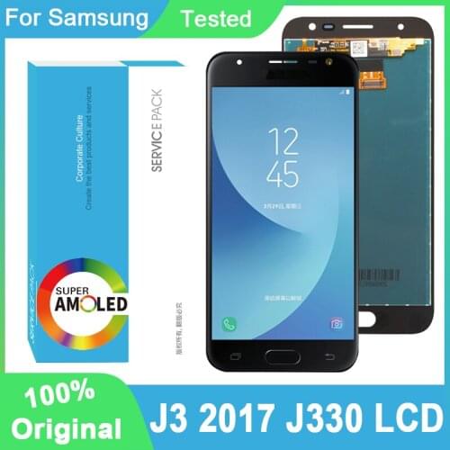 100% Original PLS IPS 5.0'' Display For Samsung Galaxy J3 2017 J330 J330F Full LCD Touch Screen Digitizer Assembly Repair Parts