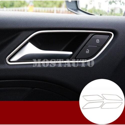 For Audi A3 S3 Interior Car Door Handle Bowl Cover Trim2014-2019 4pcs Car Accessories Interior Car Decor Car Trim