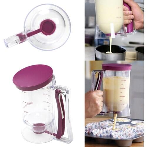 900ml Batter Dispenser Pancake Tools Cupcake Batter Dispenser with Measuring Label Making