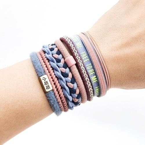 10PCS/Card High Elastic Rubber Hair Band Black Basic simple Ponytail Holder Hair Tie Women Girls Colorful Scrunchies Accessories