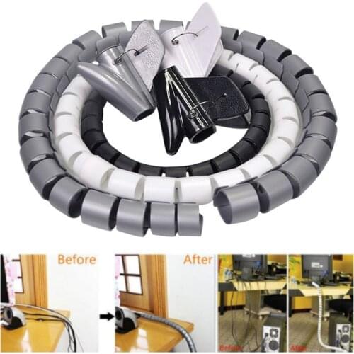 ELECALL Wire Cable Organizer data lines winder protector Clips Cord spiral wrap USB Charging Data Line Cable Winder