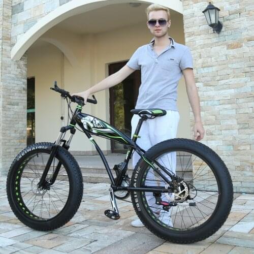 Snow Mountain Bike Wide Tires Coarse Wheel Offroad 4.0 Fat Tire Mens Mountain Bike 26-inch Wheels