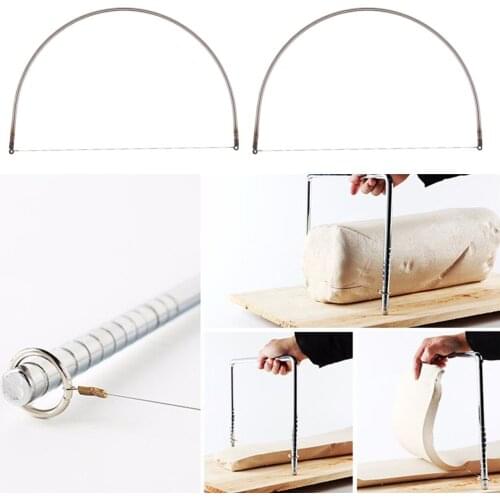 2pcs Artist tool Arch Type Adjustable Stainless Steel Wire Cutter Clay Paste Mud Block Cutter Hobbies Supply