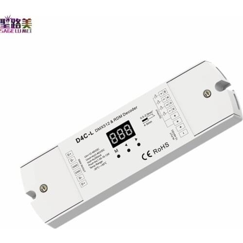 D4C-L 350MA 700MA 4 Channel Constant Current DMX512 & 4CH RDM LED Decoder Controller Two PWM frequency dimming Numeric display