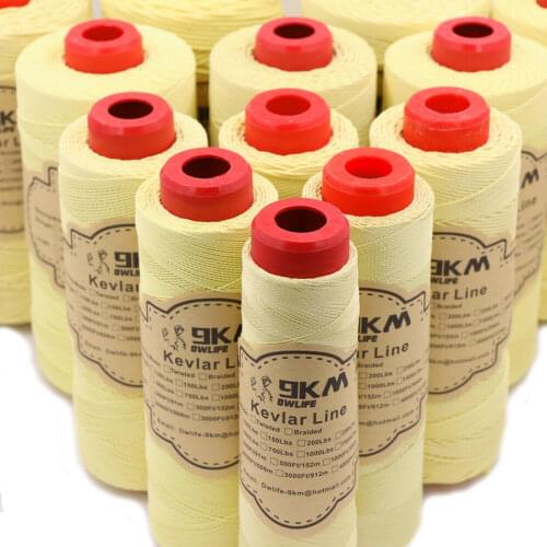 9KM 40lb-2000lb Kevlar Kite Line String for Fishing Assist Cord Kite Flying Outdoor Camping Tent Cord Low-stretch Cut-resistance